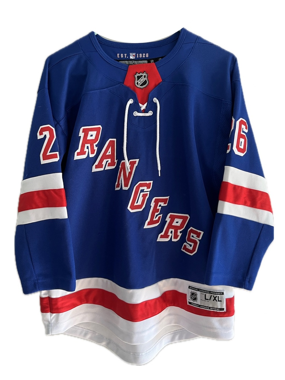 New York Rangers Authentic Youth Hockey Jersey Large / XL Vesey #26